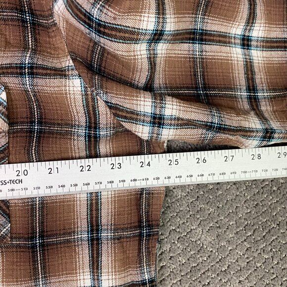 Vintage Wrangler Pearl Snap Flannel Shirt Men's XL Brown Check Plaid Wester - Picture 7 of 11